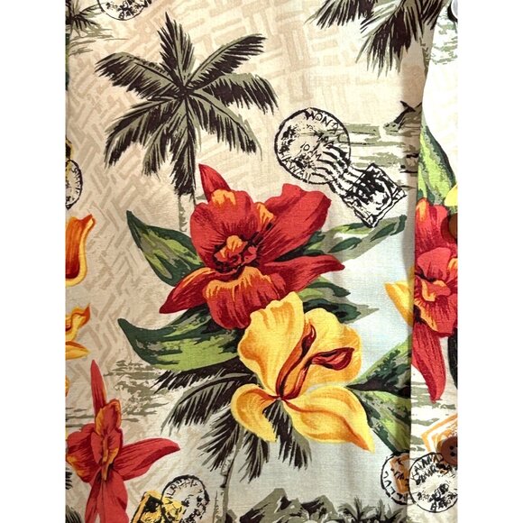Lands’ End Men’s Vtg Hawaiian Shirt M Short Sleeve Collared Button Up Tropical - Picture 8 of 16
